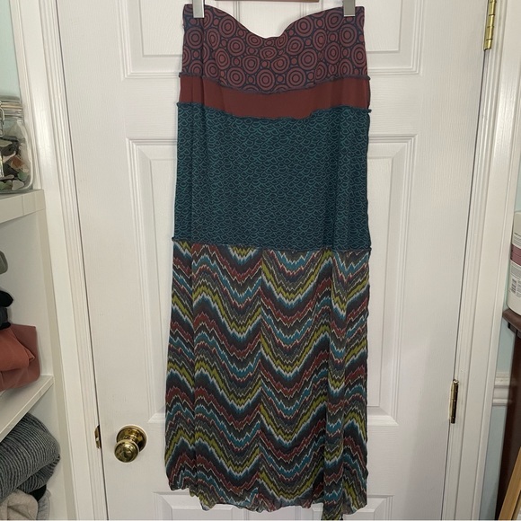 Anthropologie Weston Wear Mixed Print Bohemian Maxi Skirt Large - Picture 8 of 10